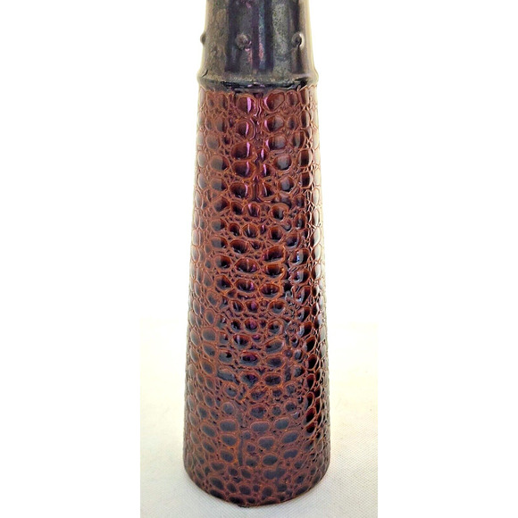 CANDLE HOLDERS-Pillar Candle-Ceramic-Alligator and Metal Look-12" & 10"-Set of 2 - Picture 2 of 11